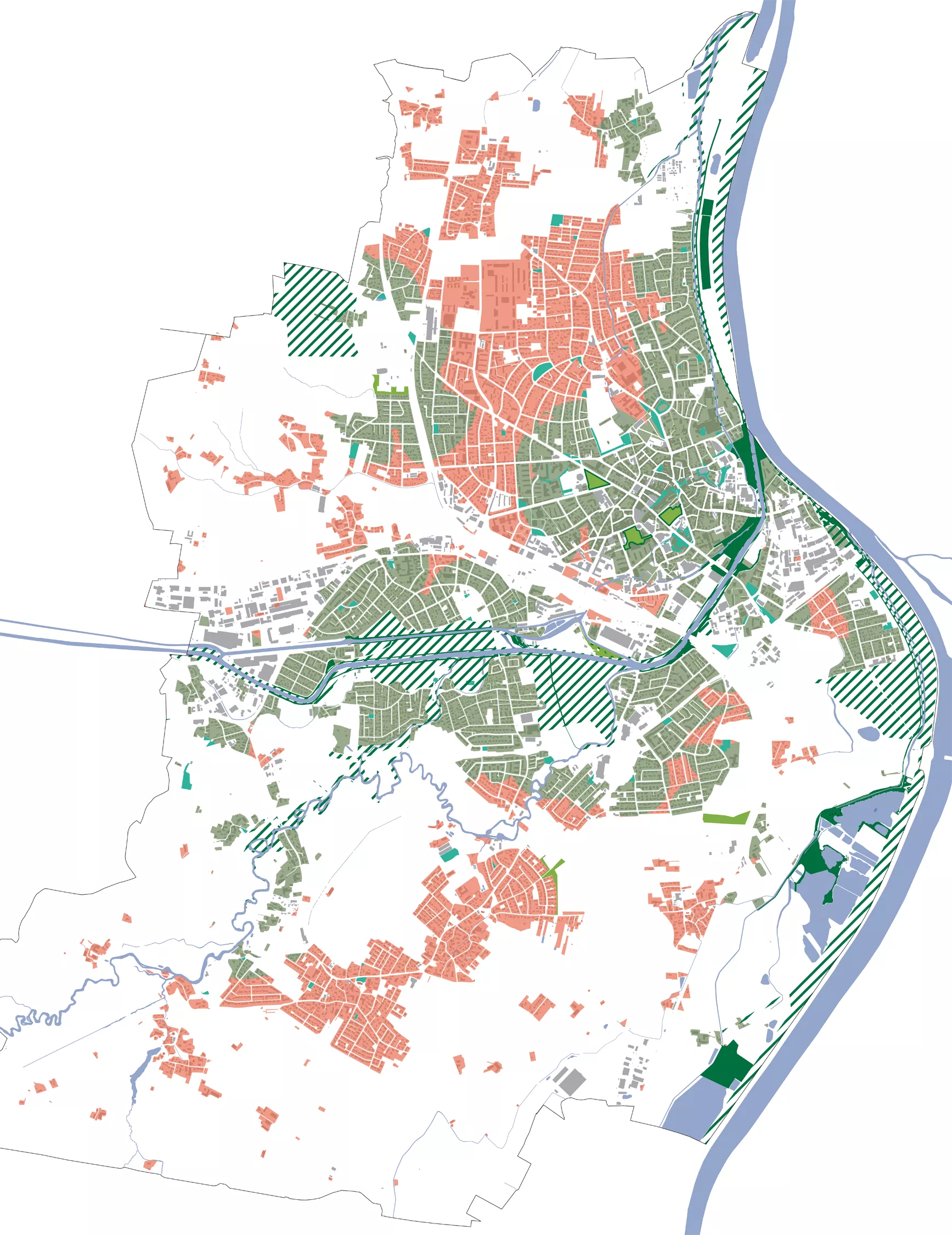 Bestandsanalyse quantitative Grünflächenversorgung der Einwohner:innen auf Stadtteilebene