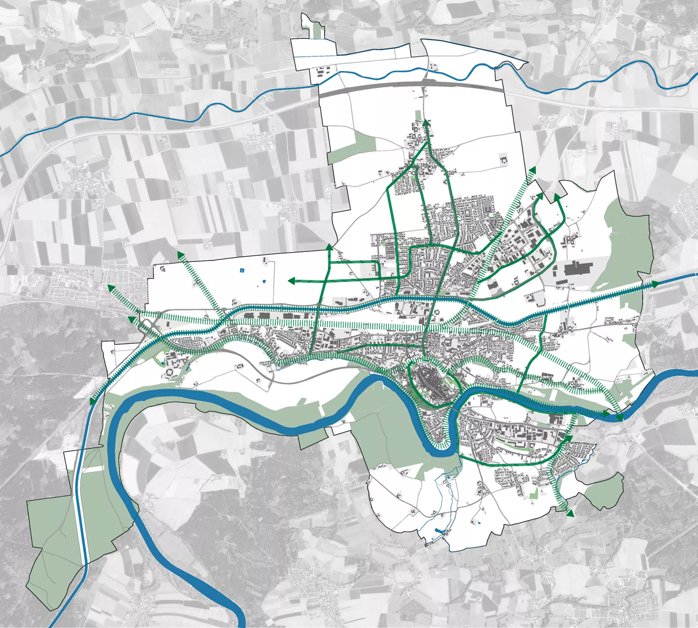 Themenkarte Grünverbindungen über- und innerörtlich